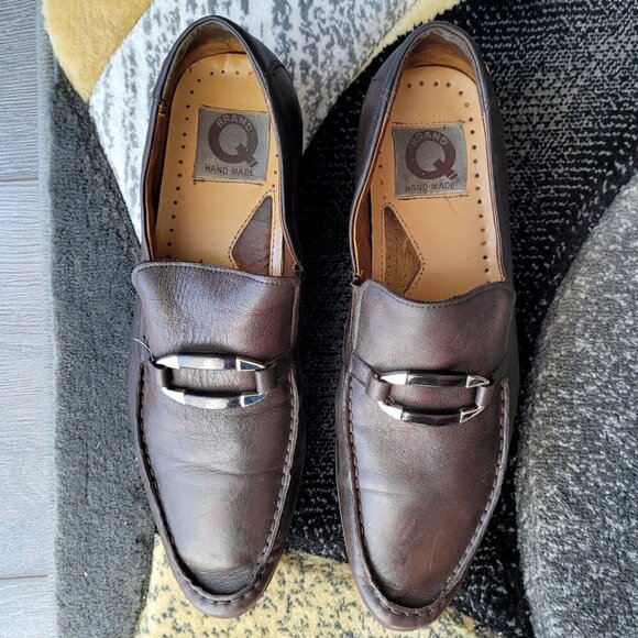 Brand Q Handmade Luxury Italian Brown Leather Almond Toe Moccasins main image 5